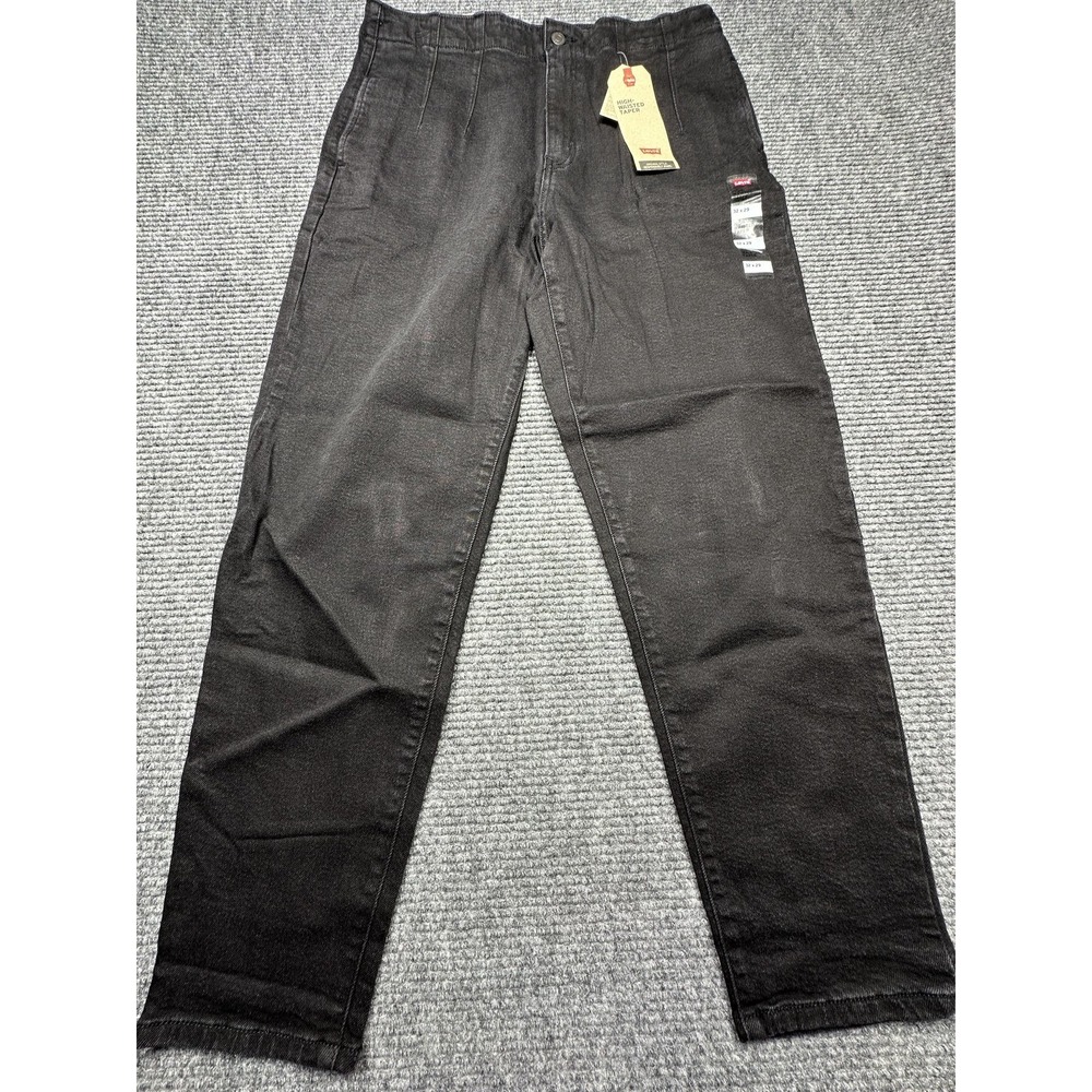 Levis Jeans Womens 32x29 Black High Waisted Taper Relaxed Fit Waterless New